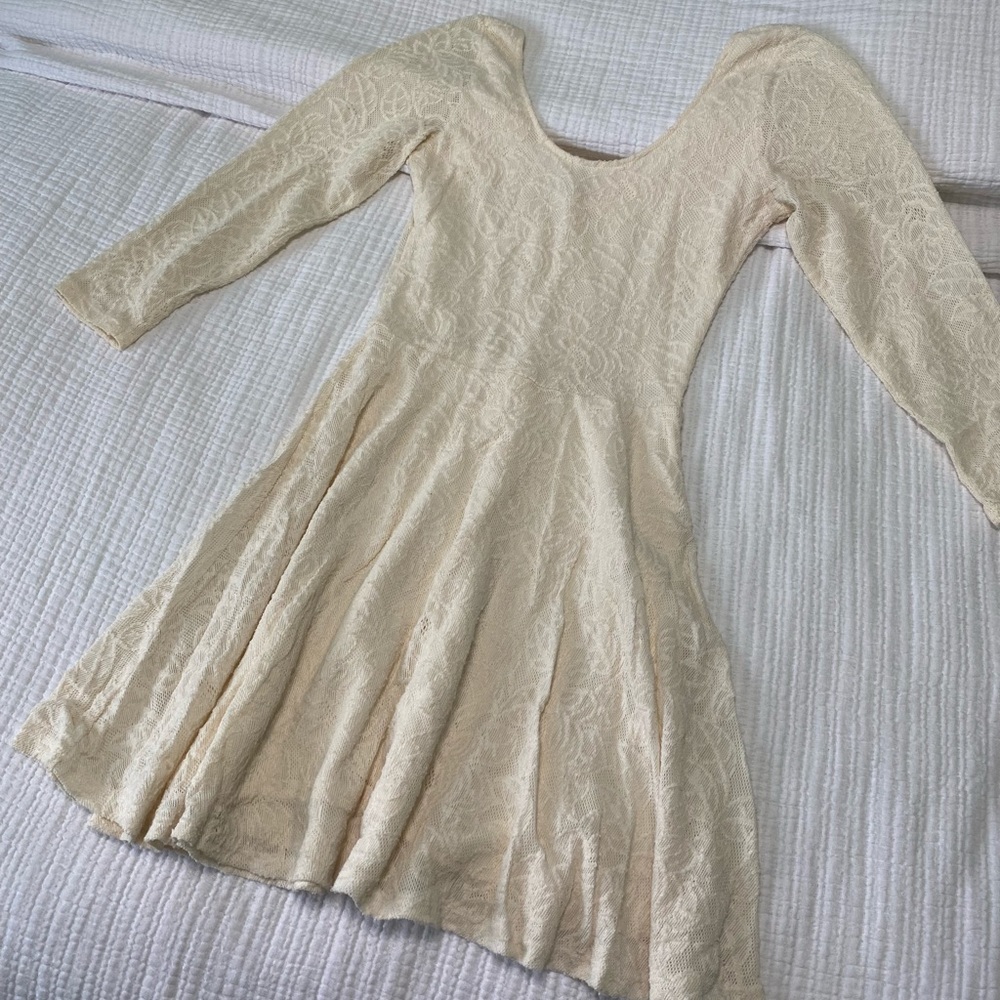 Abercrombie & Fitch size M Cream / Off-White Lacey Skater Dress